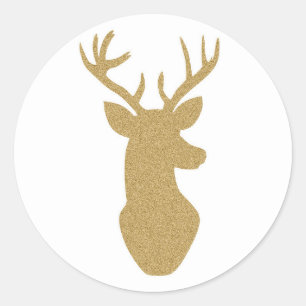 Aufkleber für Rentiere aus Gold, Glitzer