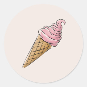 Aufkleber für Rosa Eiscreme