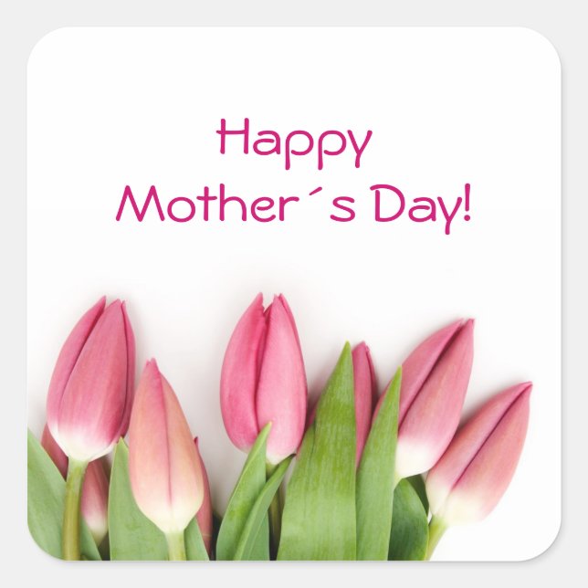 Aufkleber für Rosa Tulpen (Vorderseite)