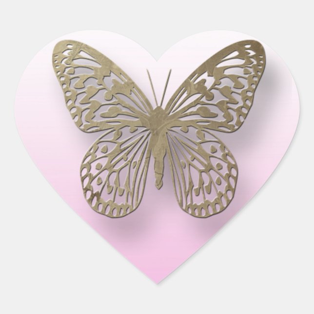 Aufkleber für Rosa und Goldschmetterlinge (Vorderseite)