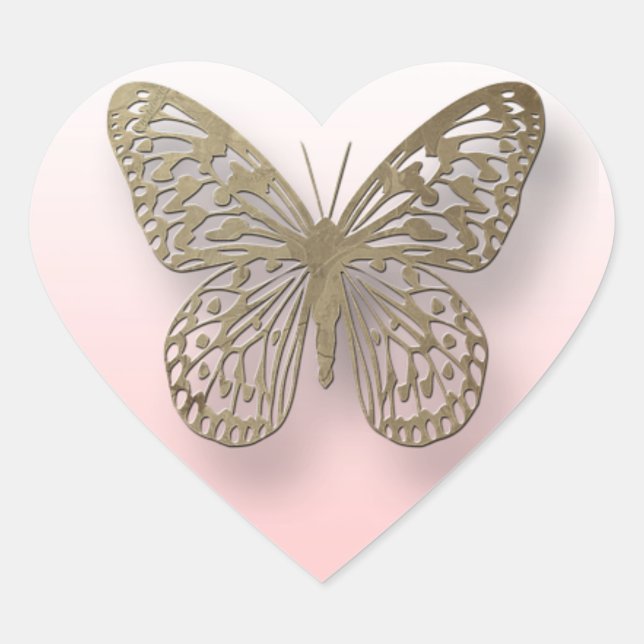 Aufkleber für Rosa und Goldschmetterlinge (Vorderseite)