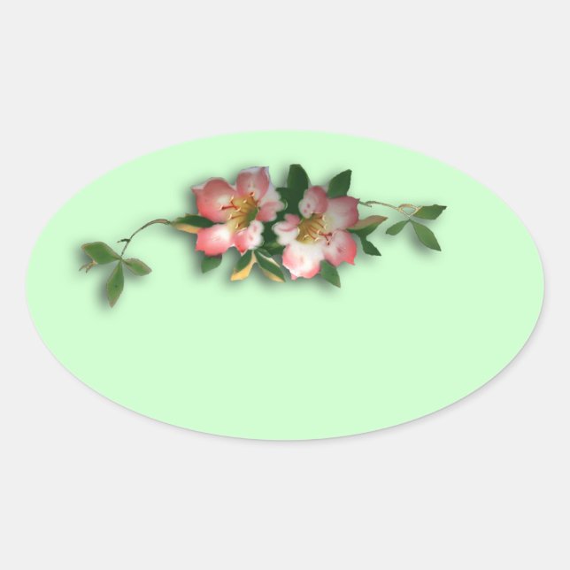 Aufkleber für Rosa und Minzflora (Vorderseite)