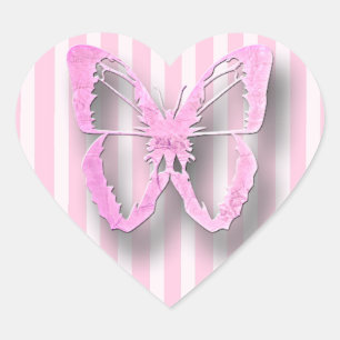 Aufkleber für Rosa und Weiße Schmetterlinge