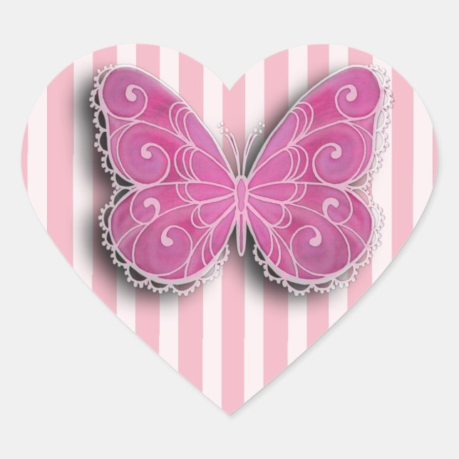 Aufkleber für Rosa und Weiße Schmetterlinge (Vorderseite)