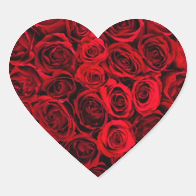 Aufkleber für Rose im Herzen (Vorderseite)