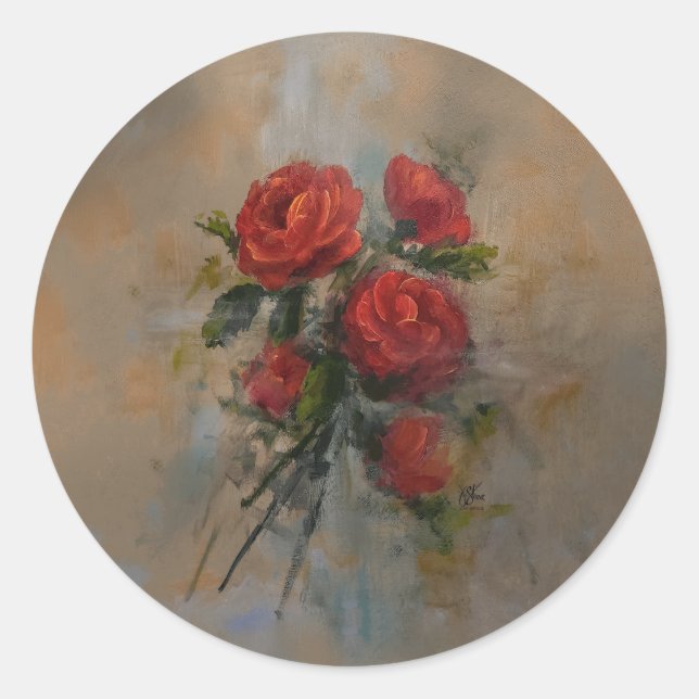 Aufkleber für rote Rosen (Vorderseite)