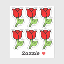 Aufkleber für rote Rosen