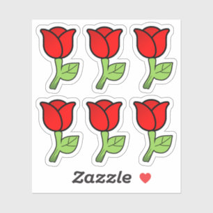 Aufkleber für rote Rosen