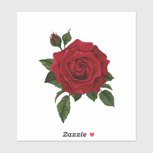 Aufkleber für rote Rosen (Blatt)