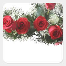 Aufkleber für rote Rosen