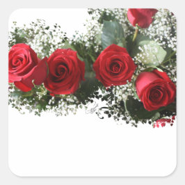 Aufkleber für rote Rosen