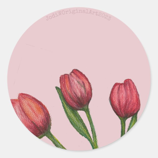 Aufkleber für Rote Tulips (Vorderseite)