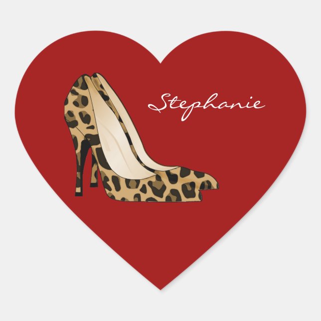 Aufkleber für Rotes Herz und Stiletto-Heels (Vorderseite)