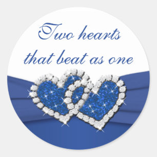 Aufkleber für Royal Blue und White Joined Hearts