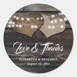 Aufkleber für rustikale Gastgeschenk Hochzeit aus 