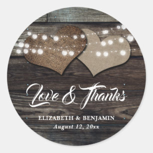 Aufkleber für rustikale Gastgeschenk Hochzeit aus 