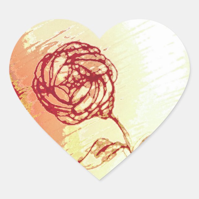 Aufkleber für rustikale Rose (Vorderseite)