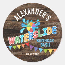 Aufkleber für Rustikales Wasserrutschen Party