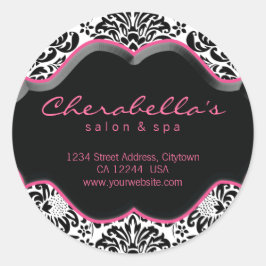Aufkleber für Salon Wellness-Center Rosa Schwarz-w
