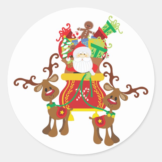 Aufkleber für Santa Sleigh und Rentier (Vorderseite)