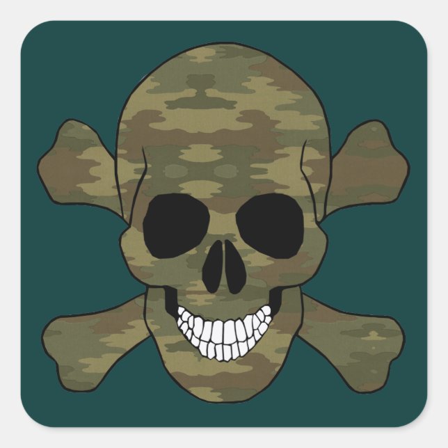 Aufkleber für Schädel und Kreuzknochen aus Camoufl (Vorderseite)