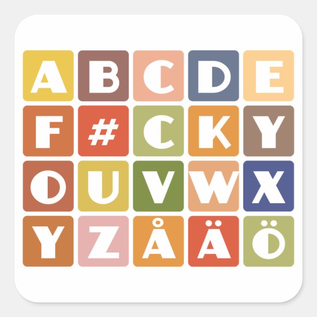 Aufkleber für schmutzige Alphabets (Vorderseite)