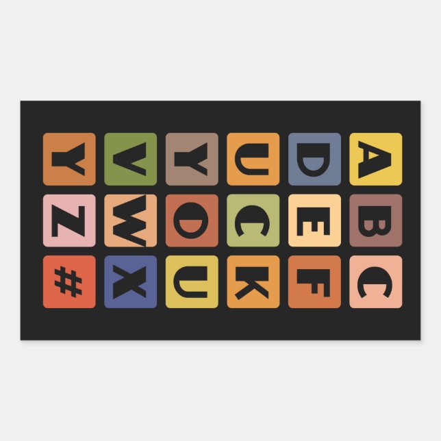 Aufkleber für schmutzige Alphabets (Vorderseite)