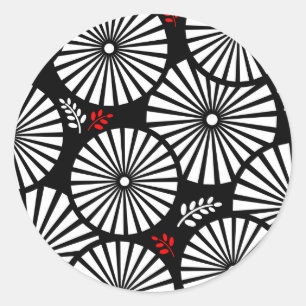 Aufkleber für Schwarz-weiße Blume