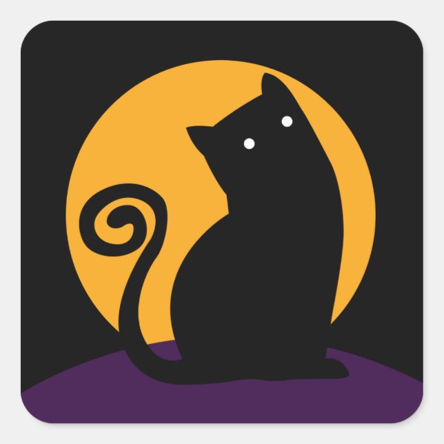 Aufkleber für Schwarze Katze (Vorderseite)
