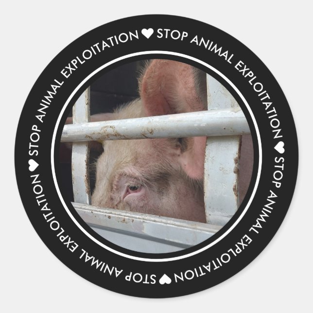 Aufkleber für Schweinefleisch mit schwarzem Stopp- (Vorderseite)