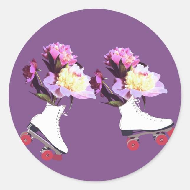 Aufkleber für Skate der Blume Peony (Vorderseite)