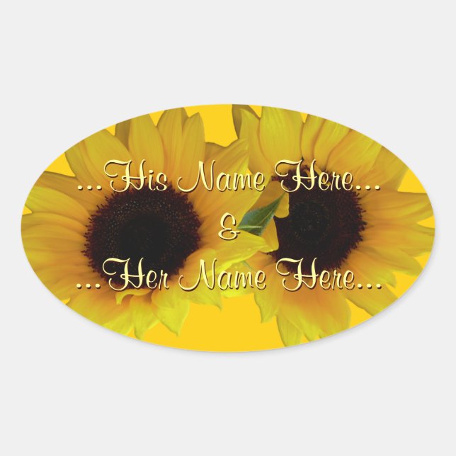 Aufkleber für Sonnenblumen Personalisiert Sonnenbl (Vorderseite)