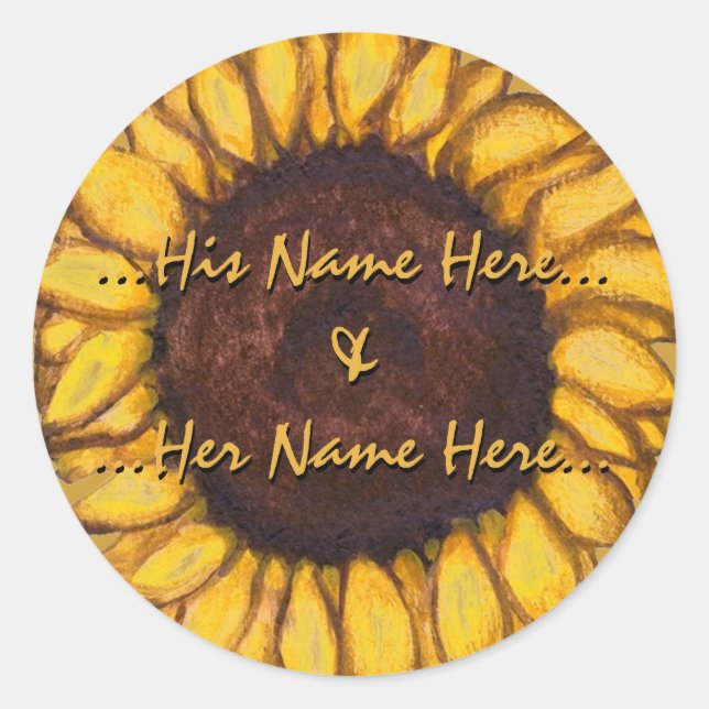 Aufkleber für Sonnenblumen Personalisiert Sonnenbl (Vorderseite)