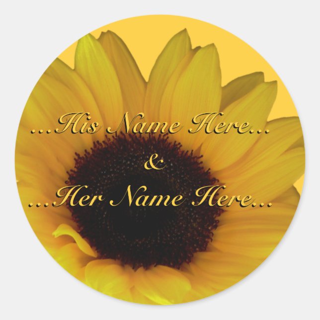 Aufkleber für Sonnenblumen Personalisiert Sonnenbl (Vorderseite)