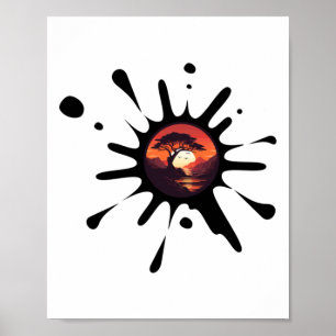 Aufkleber für Sonnenuntergang Poster