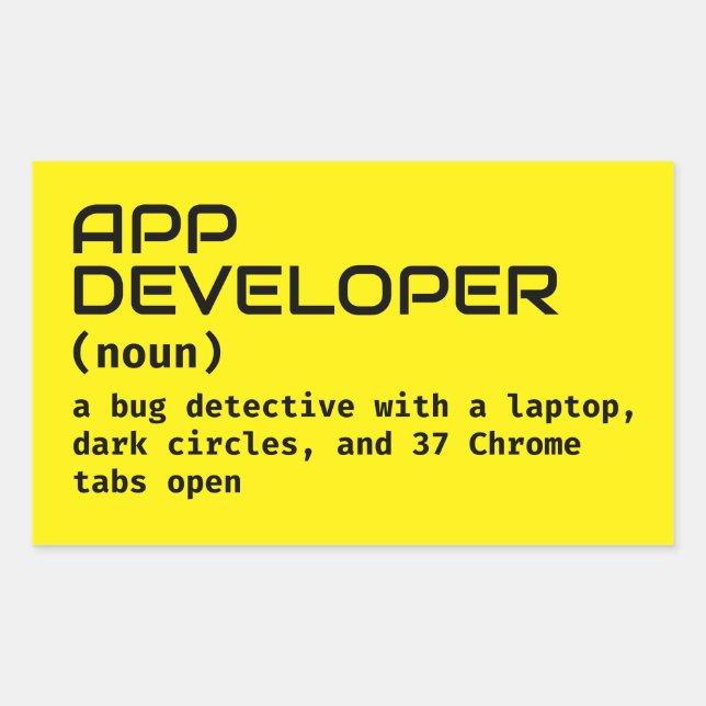 Aufkleber für Spaß von Software-Entwicklern (Vorderseite)