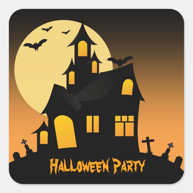 Aufkleber für Spuk Halloween-Party (Vorderseite)