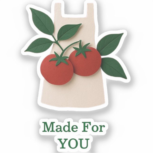 Aufkleber für Tomaten/Paradeiser-Schürze — hergest (Vorderseite)