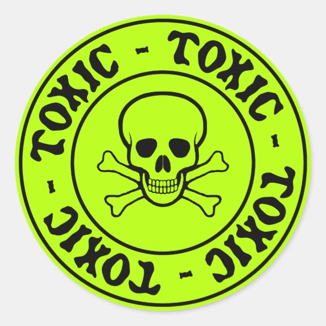 Aufkleber für toxische Schädel und Kreuzknochen (Vorderseite)