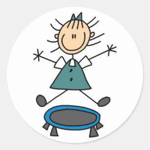 Aufkleber für Trampolin-Strichmännchen