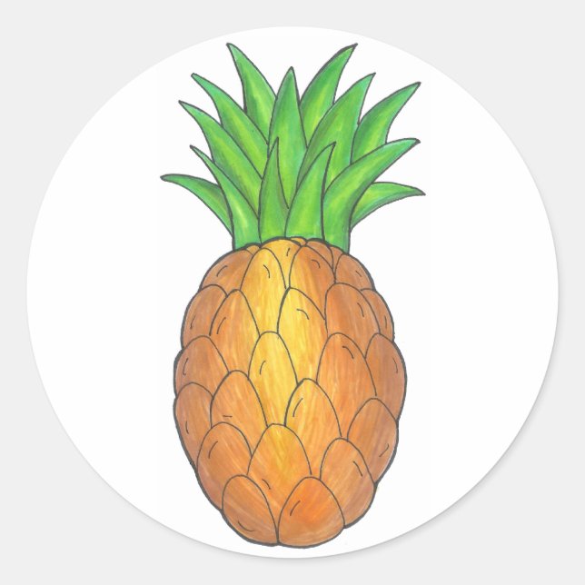 Aufkleber für tropische Ananas (Vorderseite)