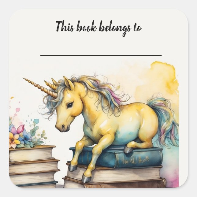 Aufkleber für Unicorn- und Bücher-Buchzeichen (Vorderseite)