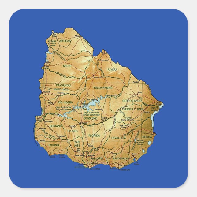 Aufkleber für Uruguay-Karte (Vorderseite)