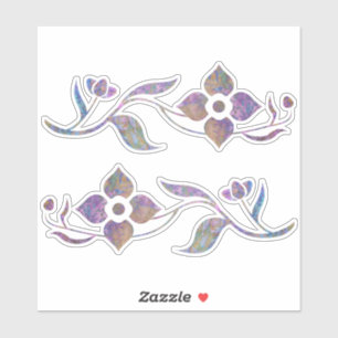Aufkleber für verzauberte Batik-Blume