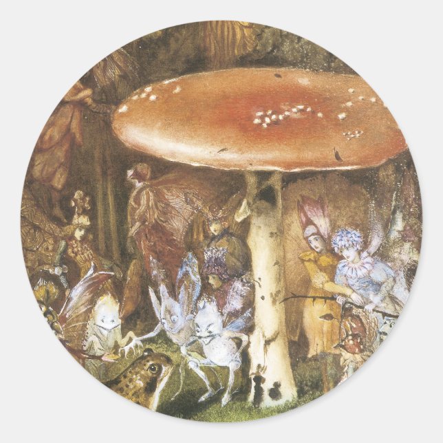Aufkleber für viktorianische Fee - Pilz (Vorderseite)