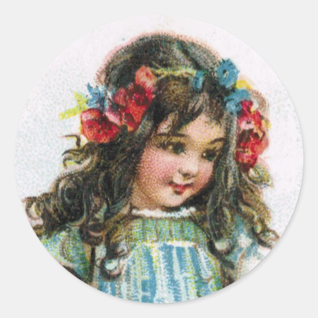 Aufkleber für Vintage Blume (Vorderseite)