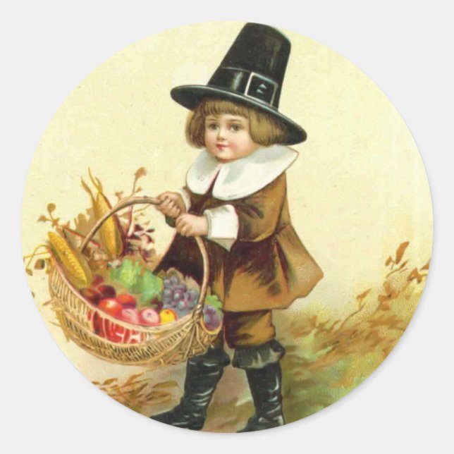 Aufkleber für Vintage Erntedank (Vorderseite)