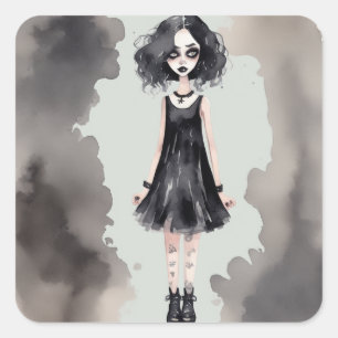 Aufkleber für Vintage Gothic Dress Illustration