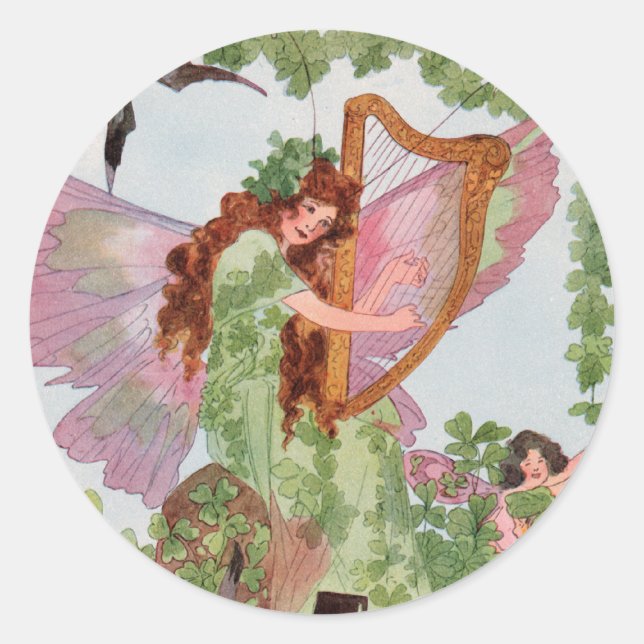 Aufkleber für Vintage irische Fee (Vorderseite)