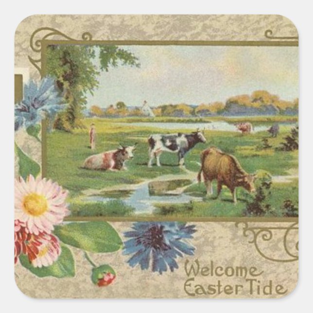 Aufkleber für Vintage Osterferien (Vorderseite)
